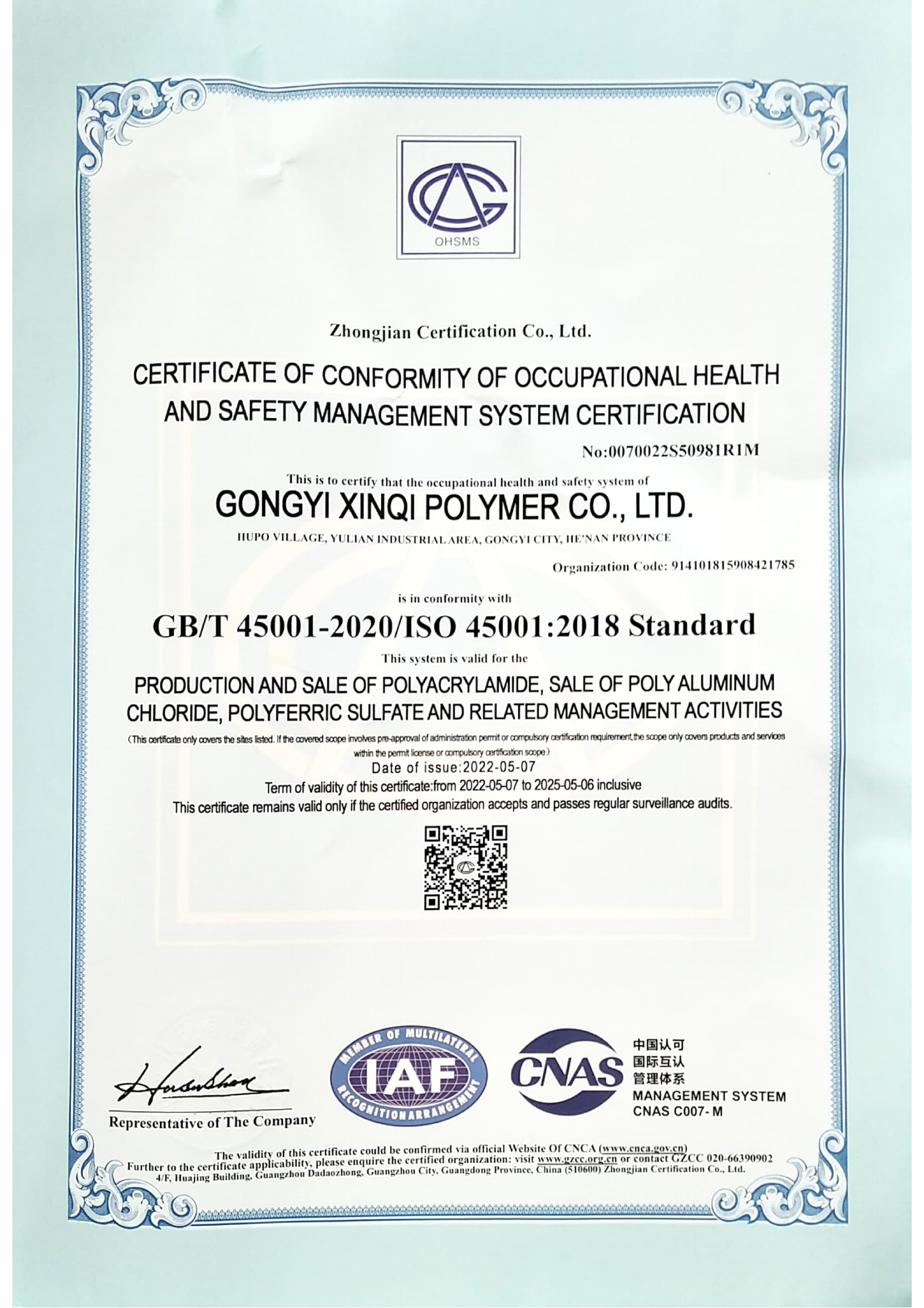 ISO 45001 Occupational Health and Safety